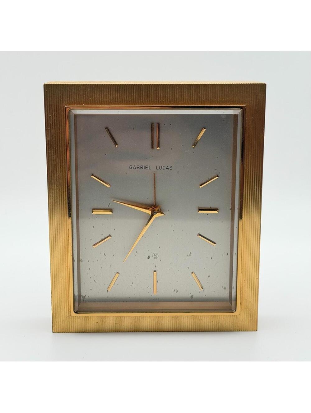 Gabriel Lucas Brass Desk Clock — Swiss Made